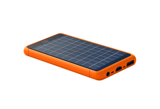 Solar charger, power bank isolated on transparent background