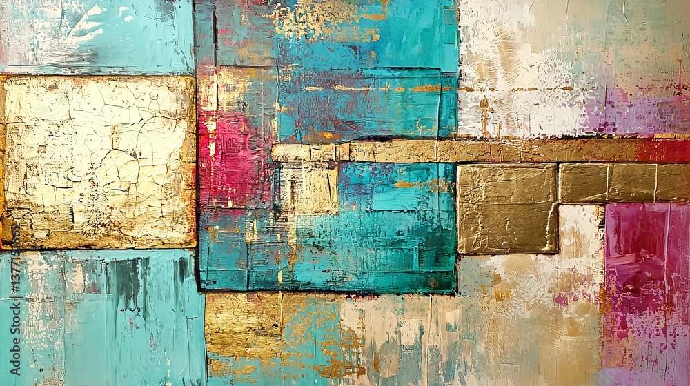 Poster a colorful background showcasing diverse shapes and patterns.