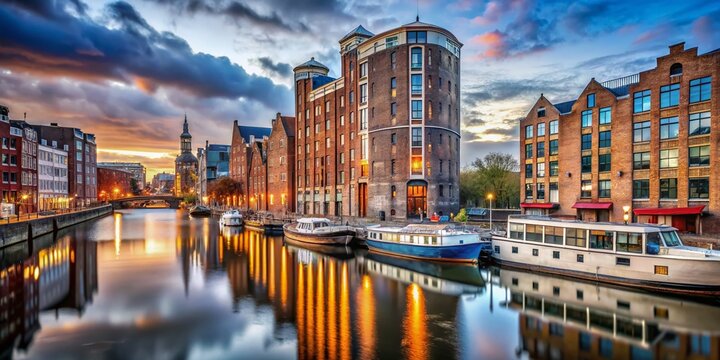 Amsterdam Silodam: Iconic Brick Building & Canal Boats, Netherlands