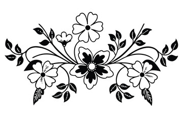 Vintage Floral Engraving Illustration  Classic Botanical Etching Artwork