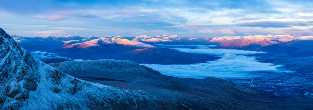 North face of Ben Nevis, highest mountain in Scotland, UK