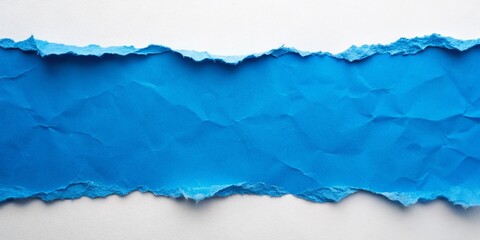 Obraz premium Blue Torn Paper Edges Reveal Creative Space for Text & Ideas on White