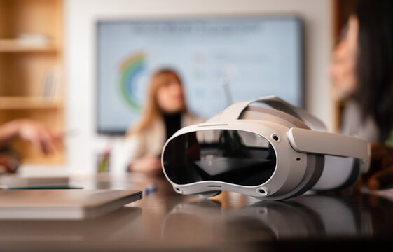Virtual Reality Headset in Modern Office Environment