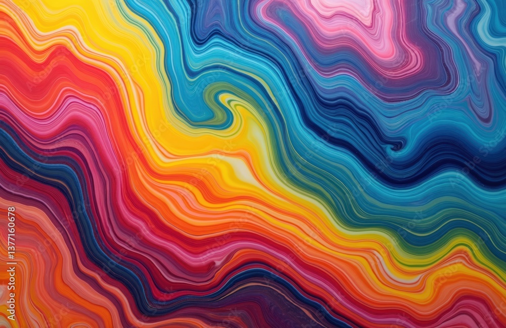 Poster vibrant abstract background. flowing liquid paint in vivid colors creates dynamic, artistic design. 