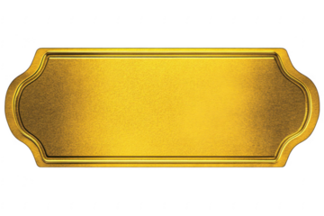 Golden Blank Plate for Engraving or Decorative Use in Design Projects