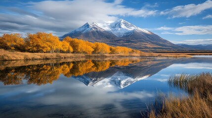 Towering mountain with rugged terrain under clear skies inviting adventurers for climbing and exploration activities 