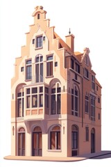 Fototapeta premium Detailed technical schematic drawing of european house facades illustrating architectural features and design elements