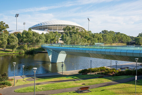 Bridge over the River Torrens. Central Adelaide. South Australia.
