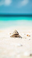 Close-up of a crab on a sandy beach showcasing its detailed and natural habitat in stunning clarity