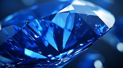 A close up of a blue diamond