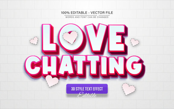 Love chatting white pink text effect editable