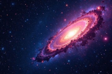 Swirling galaxies and nebulas against a black starry night sky, space, space