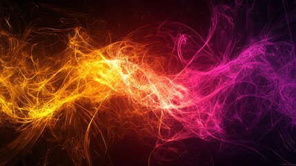 A colorful, swirling line of fire with orange and pink colors