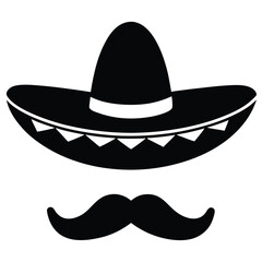 Silhouette of a Sombrero and Mustache