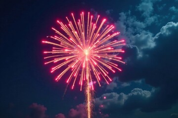 Vibrant colorful firework explosion in the sky , , vibrant colors