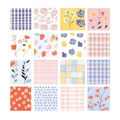 Beautiful patchwork quilt squares featuring a variety of colorful floral designs perfect for home decor inspiration