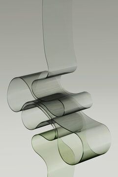 Abstract Linear Mesh Sculpture in Neutral Soft Color Tones.
