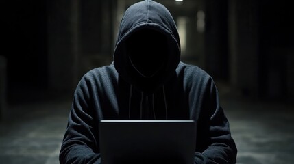 Anonymous Hacker in Dark Basement