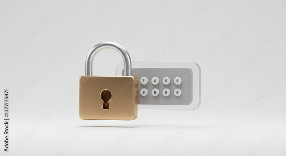 Aufkleber secure your digital life with this strong padlock and numeric keypad, a symbol of robust online prot
