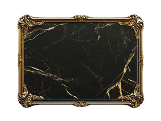 Obraz premium Elegant Gold Framed Black Marble Texture for Decorative Background