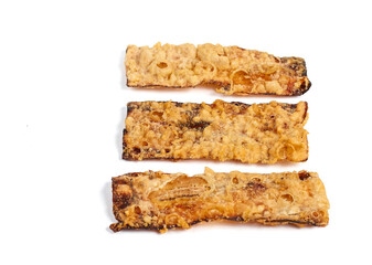 Traditional food called crispy banana is made from sliced ​​bananas coated in flour and then fried until cooked.