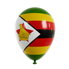 Fototapeta premium Zimbabwe flag balloon isolated on transparent background 