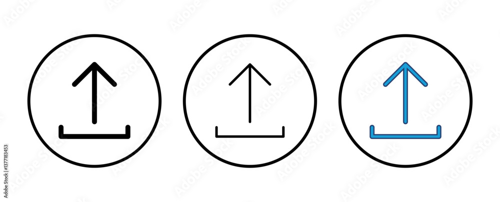 Poster upload icon vector. load data symbol