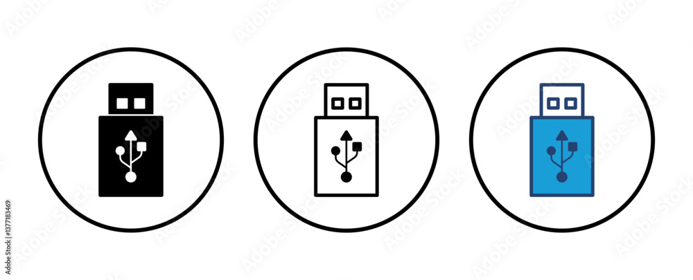 Poster usb icon vector. flash disk icon vector