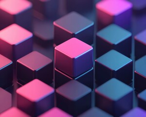 Fototapeta premium Abstract AIgenerated blockchain network concept in a minimalist aesthetic