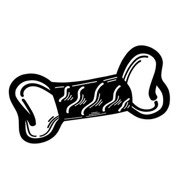 recommend clip art: Dog bone cartoon line art