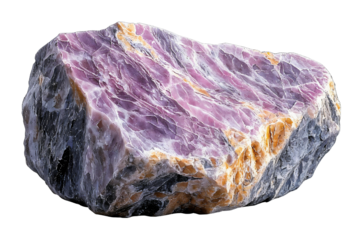 lepidolite stone isolated on white background