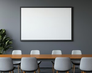 Clean, modern boardroom with a simple white presentation slide on continuity planning