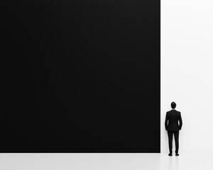 Blackandwhite minimalist concept art representing crisis management strategies