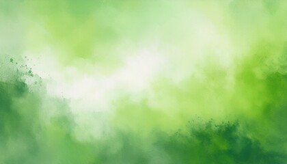 Watercolor background in green and white painting with cloudy distressed texture grunge border, soft fog or hazy lighting and pastel colors. Generated image