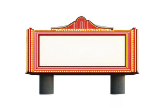 Vintage Marquee Sign with Blank Space for Text Display Purpose