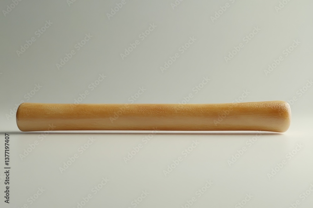 Poster a smooth wooden object with a rounded end and light tone