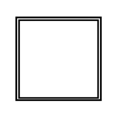Minimalist black and white square frame with thin, elegant borders, creating a stylish, refined, and professional decorative border for modern designs.