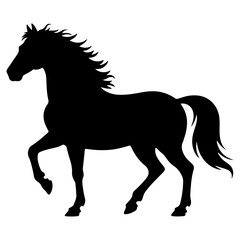 Obraz premium Horse Silhouette – Black Stallion Vector Illustration