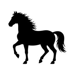 Obraz premium Horse Silhouette – Black Stallion Vector Illustration