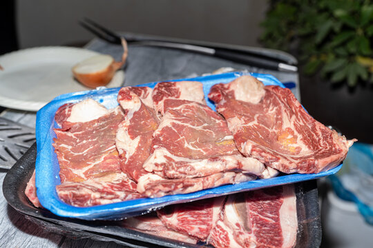 Juicy Marbled Beef Cuts Ready for Grilling Outdoors This Evening