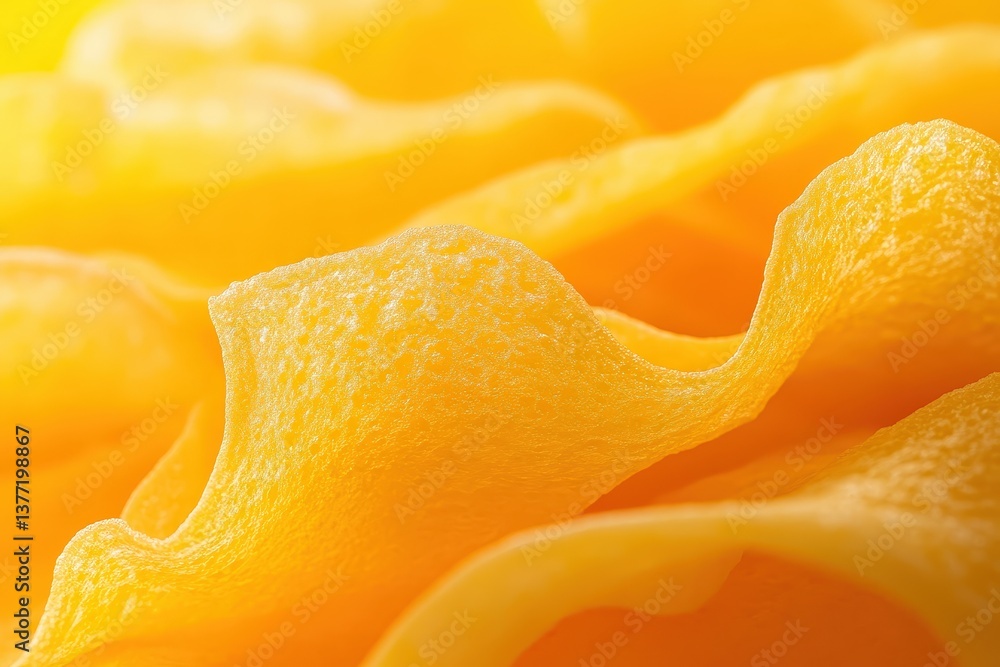 Poster close up image displaying yellow food with textured surface