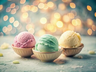 Elegant Ice Cream Scoops: High-Key Frozen Dessert Photography