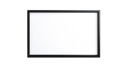Blank white canvas in black frame for creative design projects