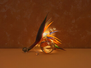 Elegant Composition Featuring Bird of Paradise Flower