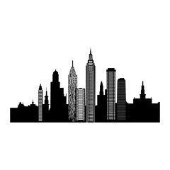 Naklejka premium city skyline vector illustration
