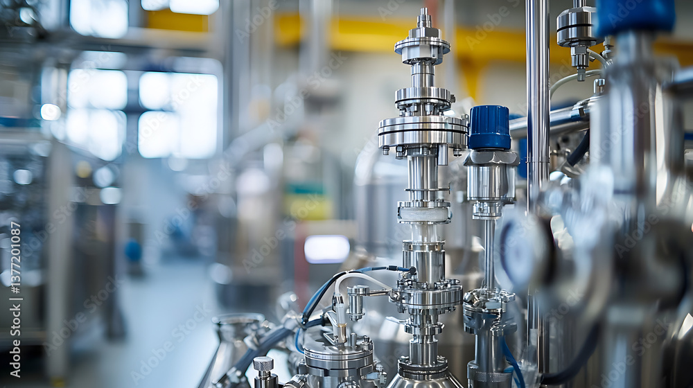 Poster inspecting laboratory equipment science lab photostock controlled environment close-up safety protoc