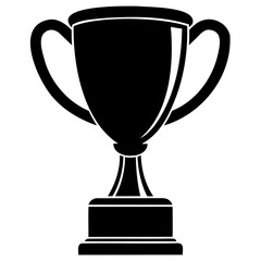 Minimalist Trophy Silhouette Vector Art Isolated on Transparent Background PNG for Easy Use