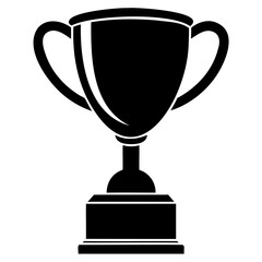 Flat Trophy Vector Illustration Clean Silhouette on Transparent Background
