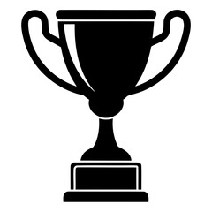 Flat Trophy Vector Illustration Clean Silhouette on Transparent Background