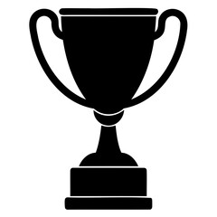 Flat Trophy Vector Illustration Clean Silhouette on Transparent Background